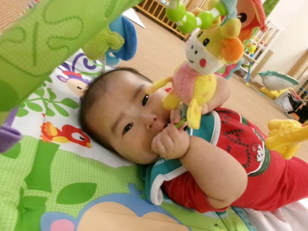 わたしも元気いっぱいキリンさんをハムハム♡