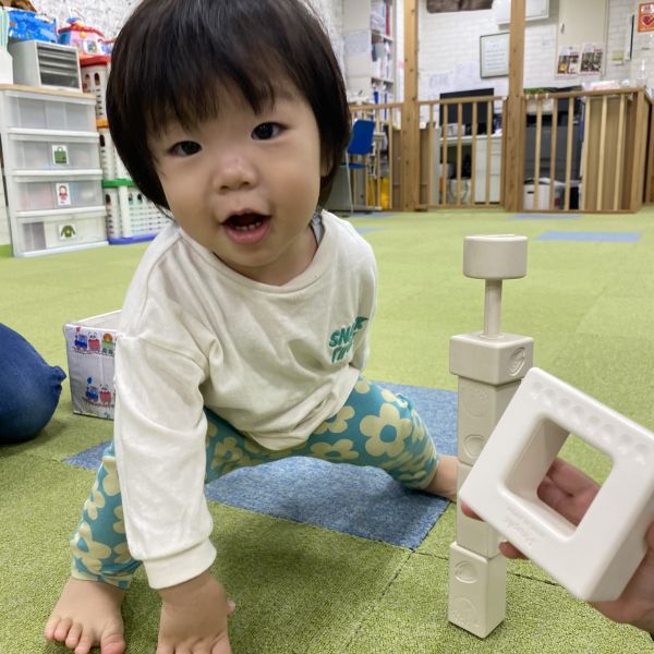 積み木を上手に積みあげました😊💓