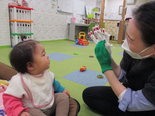 ウサギさん🐰葉っぱの陰から出てきたね~😊可愛い~!!🐰