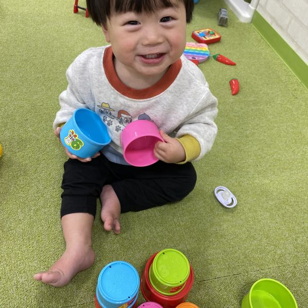 積み上げブロック上手でしょ?🐰🩵