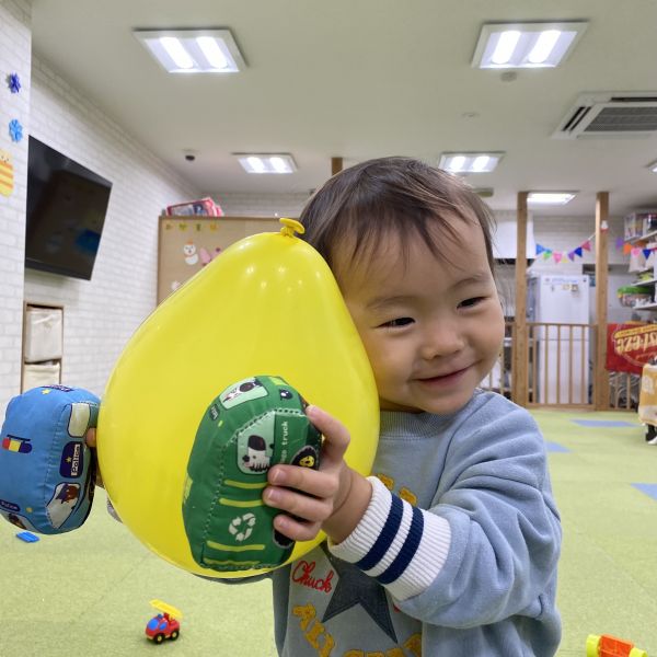 風船キャッチでいい笑顔🎈😊